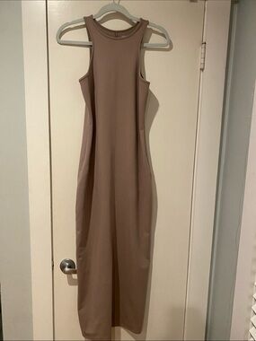 wild fable Sleeveless Taupe Bodycon Midi Dress